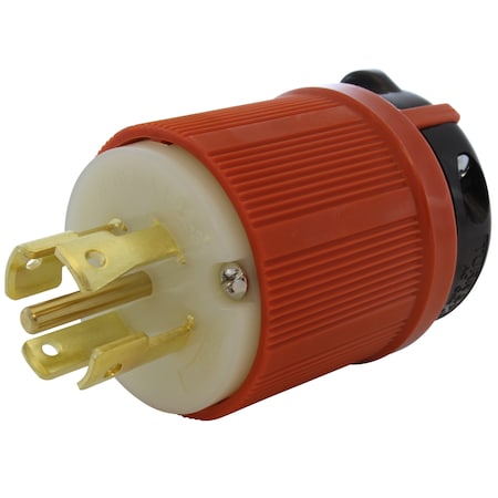Ac Works Locking Plug, L22-30P, 30 A, 277/480V AC, Three Phase, Orange ASL2230P